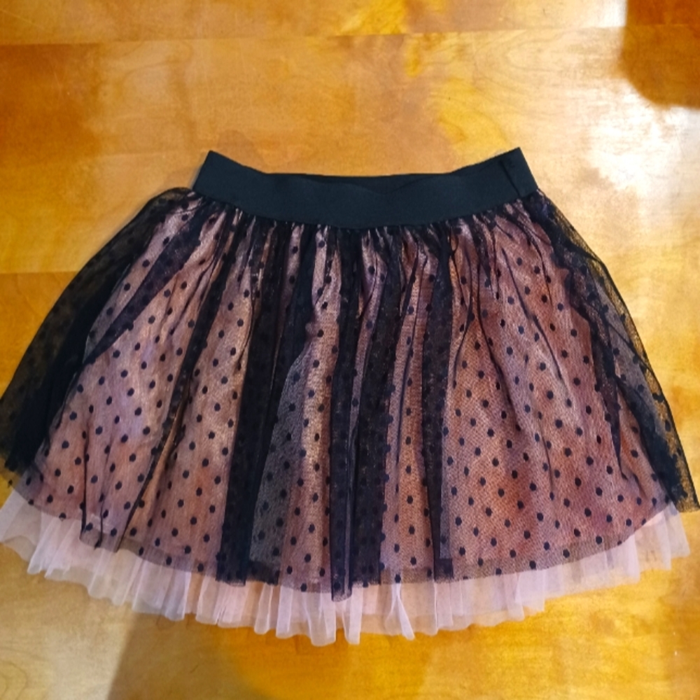 Pale pink and black tulle skirt. Size med. Rachel and Chloe brand